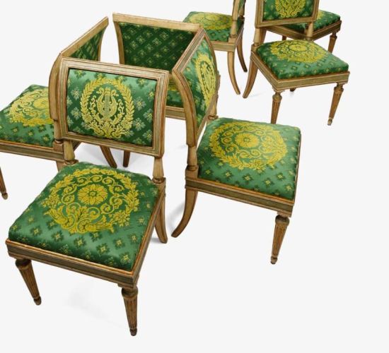 SETTE SEDIE LACCATE. MILANO, 1820 CIRCA