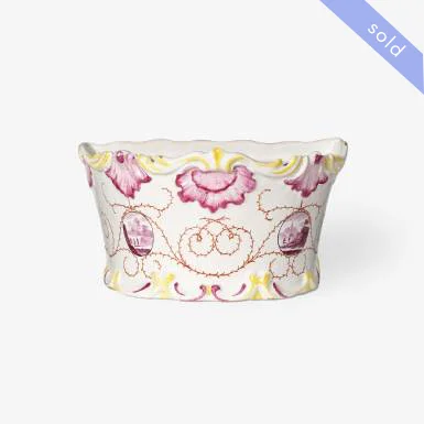 MAIOLICA FLOWER POT “A MEZZALUNA”